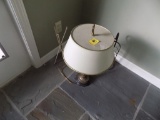 Small Antique-Style Table Lamp and (2) Decorations  (Sun Room)