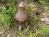 Pot-Bellied Patio Wood Burner  (Outside - Pool Area)