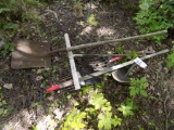 Group of Garden Tools - Shovels, Rakes, Fork  (Outside - Pool Area)