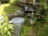 Char Broil Propane Grill w/Tank, Galvanized Garbage Can  (Outside - Pool Ar