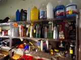 Contents of Wire Shelves MARKED B, C, and D - Washer Fluid, Car Cleaning So