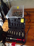 Tote of Assort. Wrenches, Mostly Craftsman and Metric Flex Head Ratcheting
