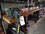 8' x 33'' Butcher Block Style Work Bench with Littlestown, Howe and Foby No