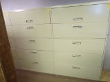 (2) 5 Drawer Lateral Filing Cabinets, 42'' x 18'' x 65''
