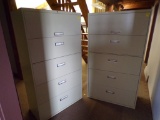 (2) 5 Drawer Lateral Filing Cabinets, 36'' x 18'' x 64''