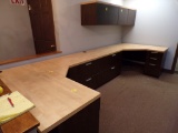 5 Section Filing Cabinet Counter, 148'' x 57'' and (2) Matching Upper Cupbo