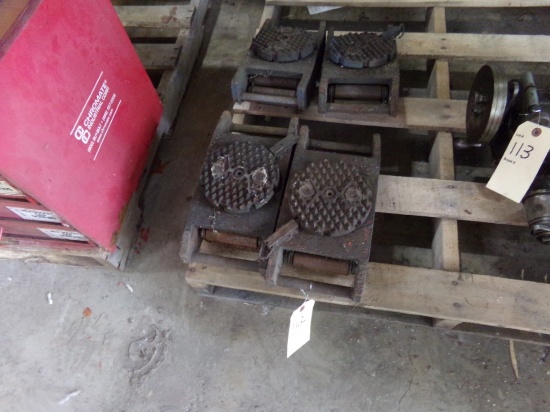 Set Of (4) Tank Tread Machines Rollers (Pallet Rack)
