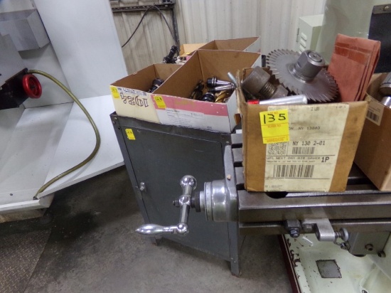 Box Of Slitting Saws & Horizontal Cutters w/(2) R-8 Arbors
