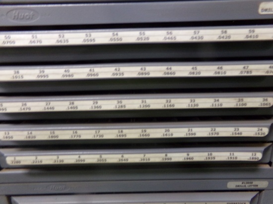 Huot Drill Index w/Some Drills, Wire Gauge