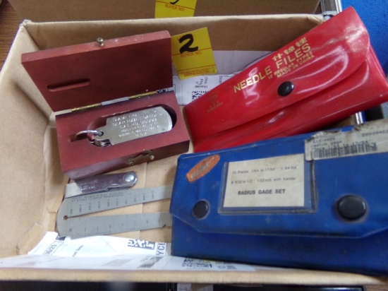 Box with Needle File Set, Radiius Gauge Set, Diametral Pitch Gear, Tooth Ga