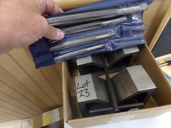Box with (2) 6'' V - Blades and (10) Pc. + (1) Set of Taper Pin Reamers