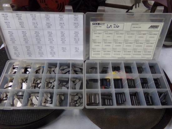 Woodruff Key Assortment and Split Spring Assortment in Clear Boxes