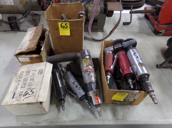 Large Group (6) Air Die Grinders, Discs and Abrasives