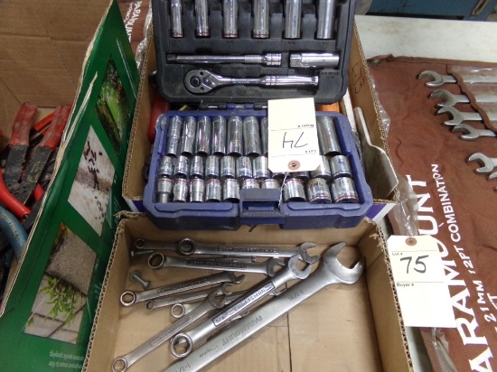 Box with Kobalt 3/8 Drive Set, 12 pt Sockets, Metric and SAE, Deep and Shal