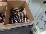 (9) Cat 40 Mill Cutter Holders w/Some Milling Cutters (All Cat 40 Holdners