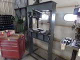 50-Ton Gray Hydraulic Press w/Misc. Plates & Pouches