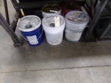(5) Partial Buckets Of Cutting Coolant And/Or Oil