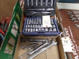 Box with Kobalt 3/8 Drive Set, 12 pt Sockets, Metric and SAE, Deep and Shal