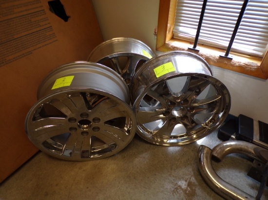 (3) Non-Matching 20'' 6-Lug Polished Aluminum Rims - New