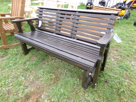 5' Console Glider Bench, Dark Walnut Stain with Clear Coat, Amish Made (925