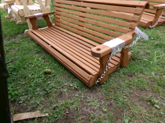 5' Porch Swing, Cedar Stained, Amish Made (9250)