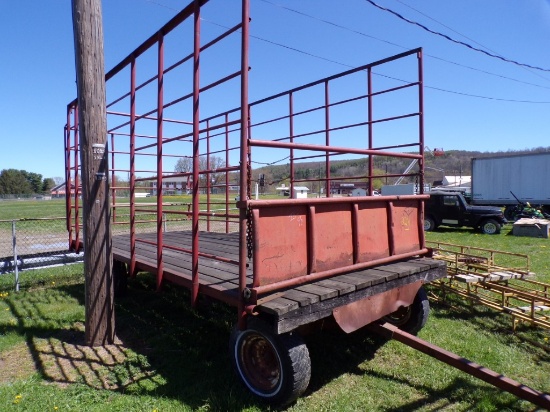 18' Long Steel Rack Hay Wagon on 8 Ton Running Gear (5312)