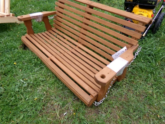 4' Porch Swing, Cedar Stained, Amish Made (9257)