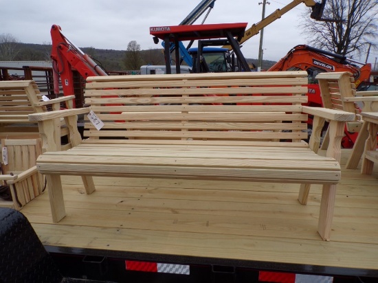 5' Unfinshed Park Bench, Amish Made (9235)