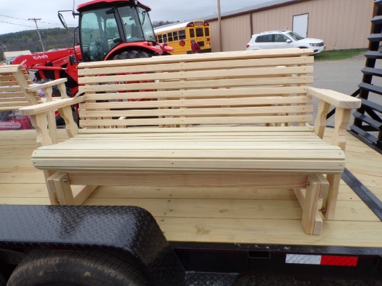 5' Unfinished Glider Bench, Amish Made (9247)