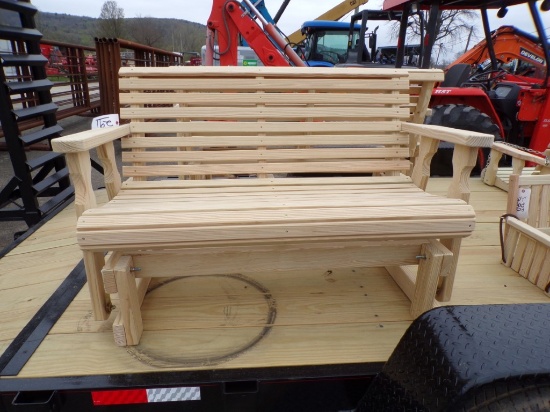 4' Unfinished Glider Bench, Amish Made (9239)
