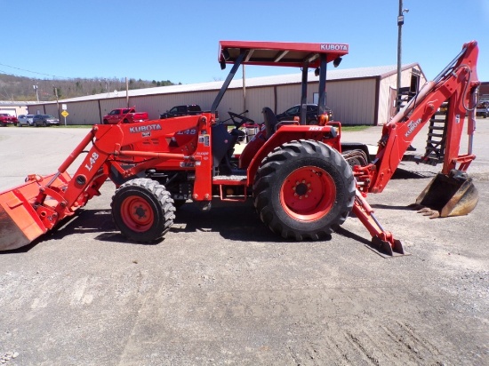 Kubota L48 4 WD TL1150 Loader with BT1100 Backhoe Attachment, ROPS with Can