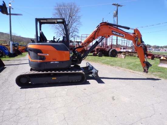 2024 Develon DX50Z-7 Rubber Tracked Midi Excavator, 15.6 Hours, Grader Blad
