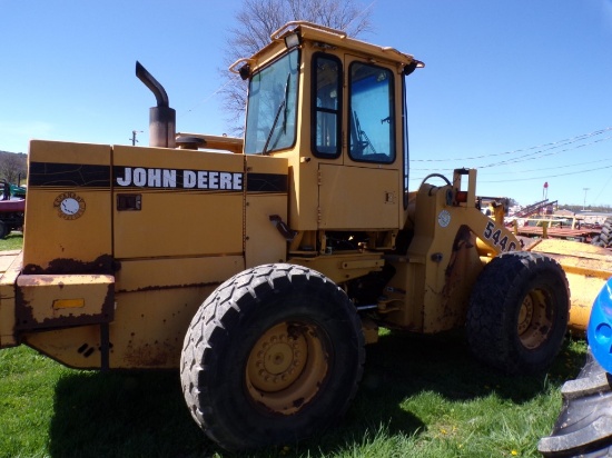 John Deere 544G Articulated Wheel Loader, 4wd, 14,200 Hours, Fair 17.5 R25