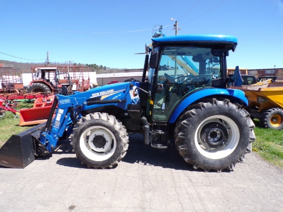 New Holland Workmaster 75 Utility Tractor. 4wd, w/ 550LU Loader w/Full Cab,