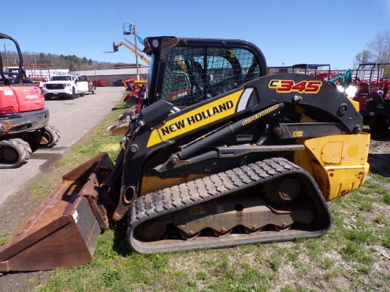 2021 New Holland C345 Tracked Skid Loader, Full Cab w/AC, Pilot Controls, H