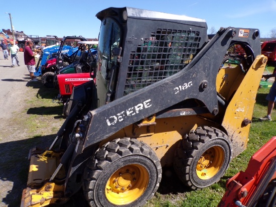 2020 John Deere 318G Skid Steer Loader w/Full Cab, Controls, 5025 Hours, Au