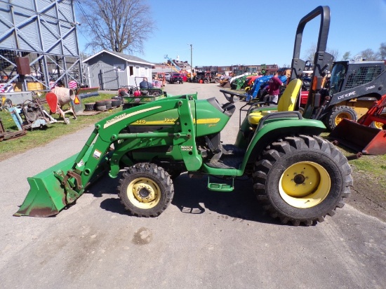 John Deere 4410 Compact Tractor w/300 CX Loader w/Bucket, w/72'' Mower Deck