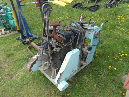 Target Concrete Saw with Wisconsin 2 Cyl. Engine, Walk Behind, NOT RUNNING