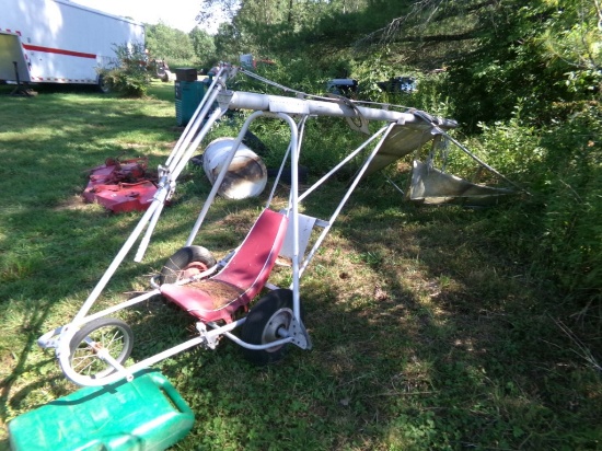 3 Wheeled Glider / Ultra Light Frame with Seat and Rough Tail Wing (Outside
