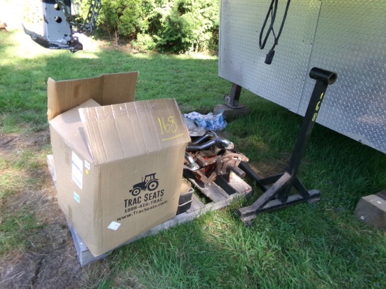 Pallet with 350 Chevrolet Block and Many Parts for Rebuild - New Crank, 6''