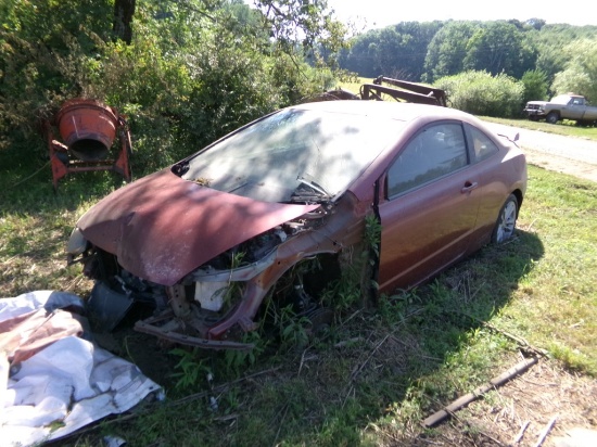 2007 Honda Civic 2 Dr., I-Vtec DOHC, Manual Trans., Sunroof, WRECKED IN FRO