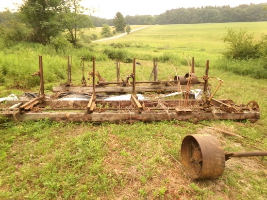 Group Of Parts To Antique Saw Mill WOOD IS ROUGH, Lots Of Iron (Across Road