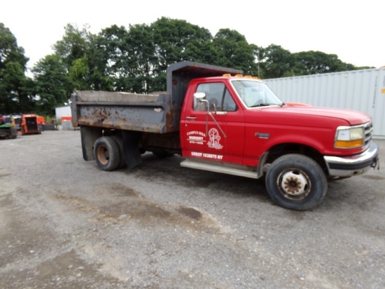 1996 Ford Super Duty F-450 Dump Truck, 9' Steel Dump Body, 2 WD, 7.3 Diese