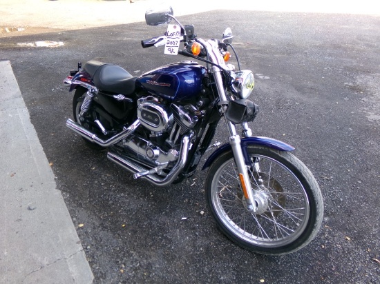 2007 Harley Davidson Sportster Custom 1200, Blue, 9449 Miles, Vin #: 1HD1CT