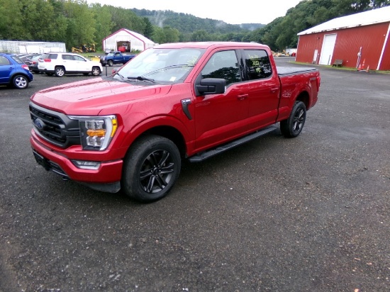 2022 Ford F150 XLT 4 x 4 Crew Cab, Red, 114,160 Miles, Vin # 1FTFW1E57NKD79