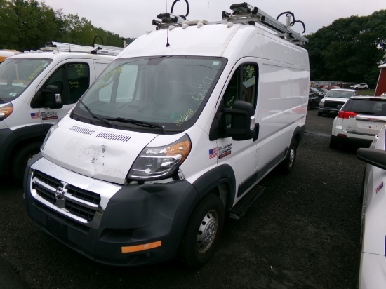 2017 Ram Promaster 2500 High Roof, White, 66,147 Miles, Vin # 3C6TRVCG9HE54