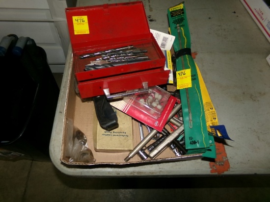 Box with Drill Bits, Rocker Stoppers, TPMS Tools Tubing Cutter, Misc. Socke