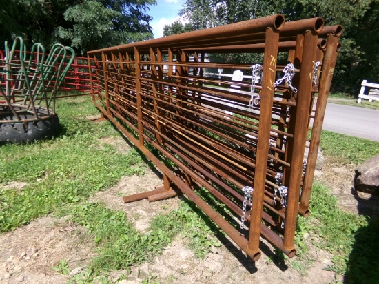 (5) Heavy Duty Steel Free Standing Livestock Gates, 6' Tall (5 x Bid Price)
