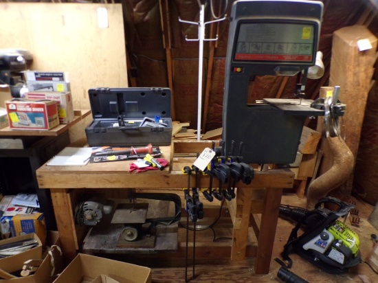 Sears Craftsman 12'' Band Saw Sander Mounted on Homemade Wooden Table with