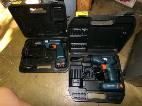 (2) Old Black and Decker Drills in Cases